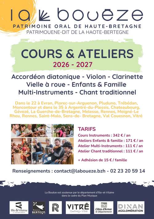 Rentrée 2026 - Cours & Ateliers : infos & inscriptions 