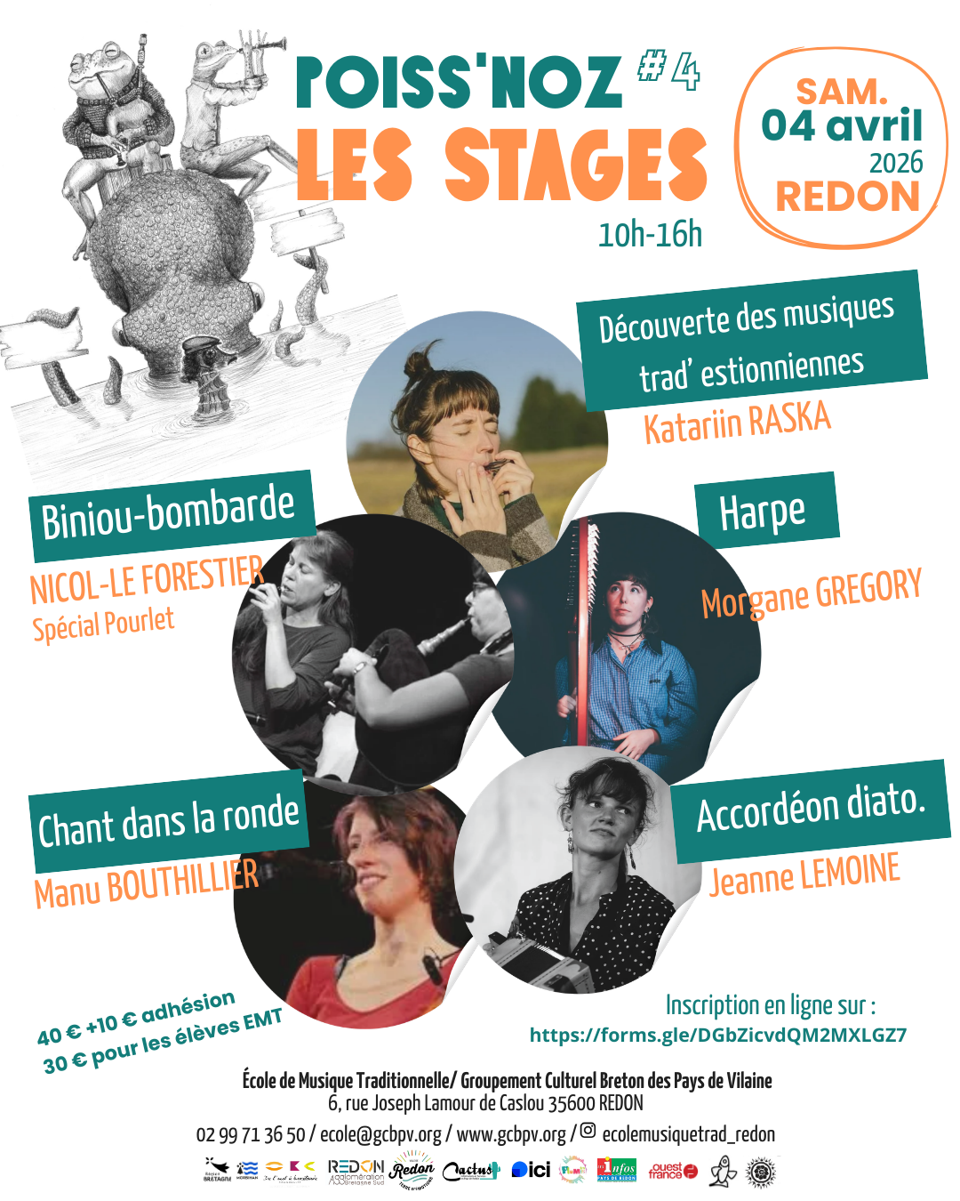 Stages dans le cadre du Poiss'Noz #4  - Samedi 4 avril 2026