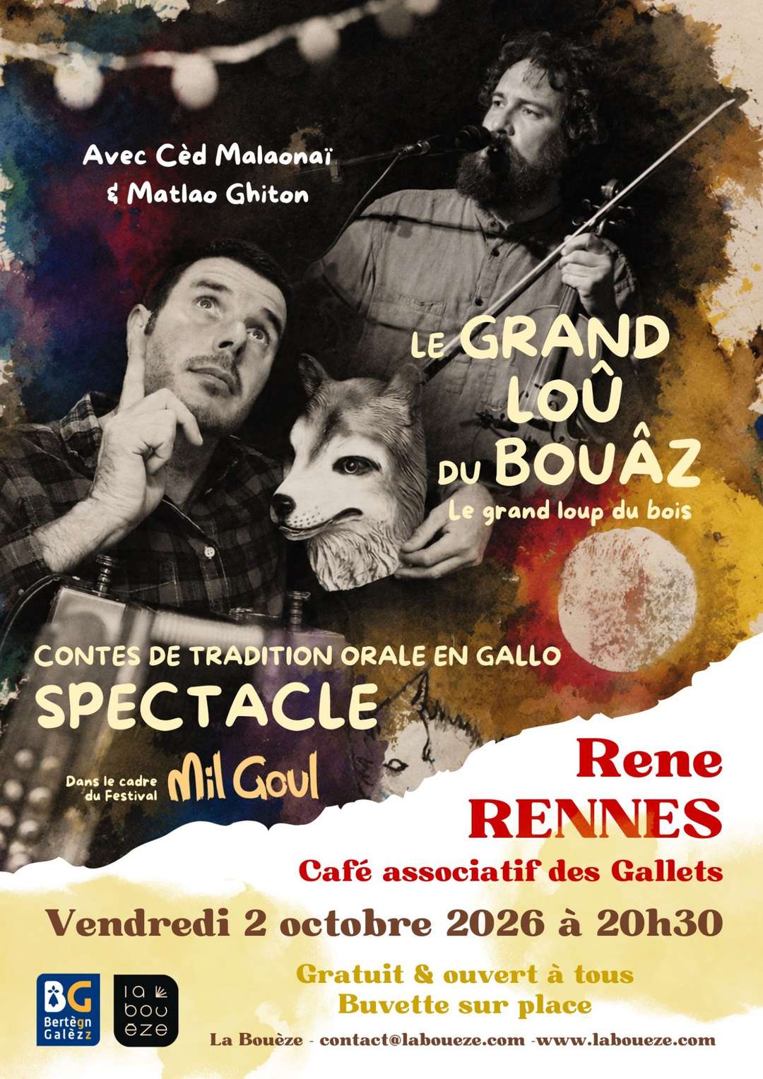 Spectacle Le grand loup du bois - Vendredi 2 octobre 2026